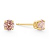 Pompeii3 1/2Ct Pink Lab Created Diamond Screw Back Studs Earrings 14K Yellow Gold - 4 of 4