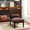 XINGHANZHENXUAN Armless Accent Chair with Matching Pillow, Solid Wood Legs, Modern Seating for Living Room, Bedroom - 3 of 4