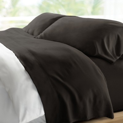 Cariloha Retreat 4-piece Sateen Sheet Set | Black Sand | Split King ...