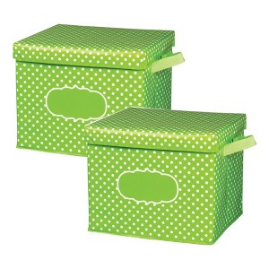 Teacher Created Resources® Lime Polka Dots Storage Box, Pack of 2 - 1 of 3
