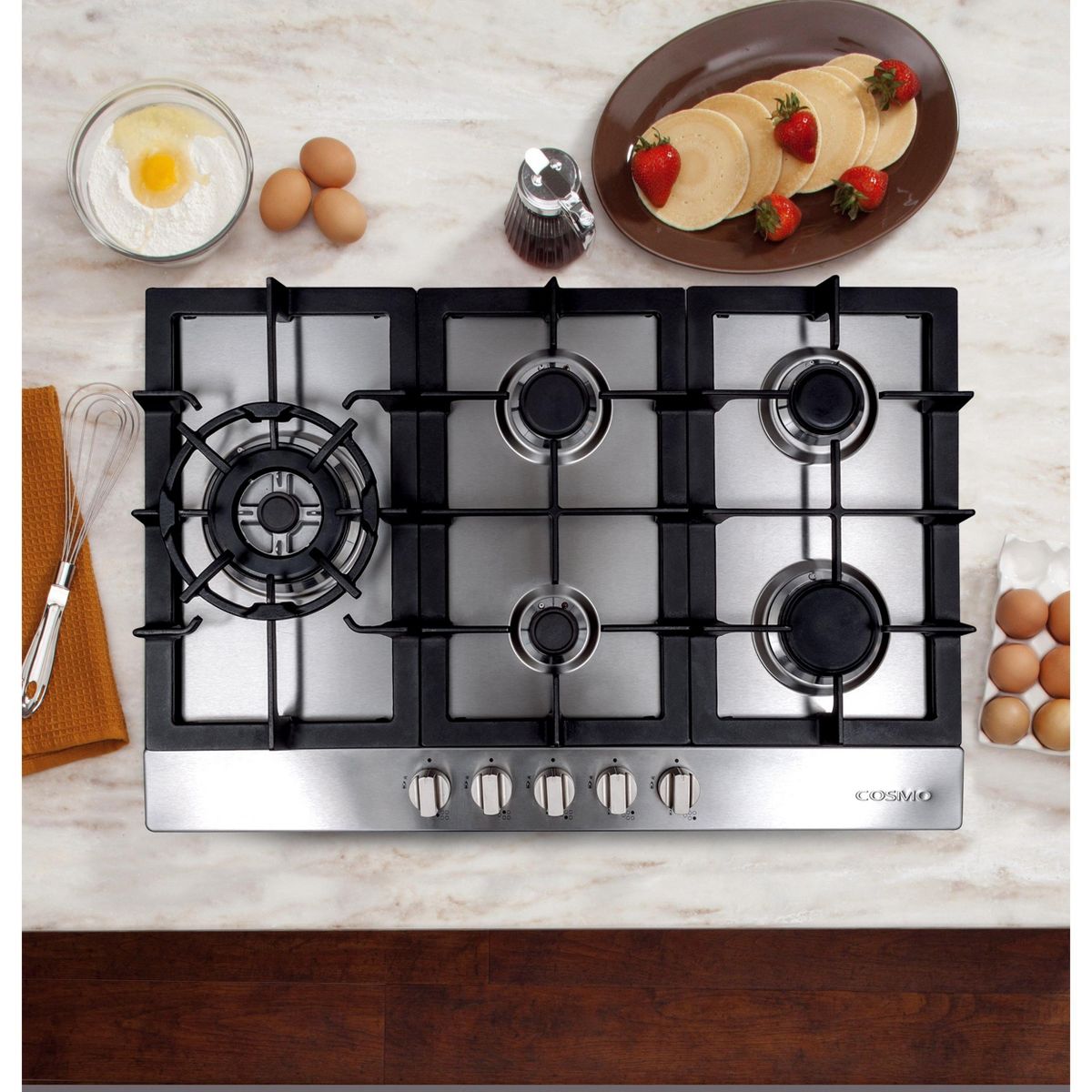 Cosmo COS-850SLTX-E 30 in. Gas Cooktop in Stainless Steel with 5 Sealed Brass Burners - thumbnail 6