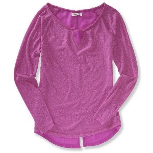 Aeropostale Womens Woven Back Soft Embellished T-Shirt - 1 of 1