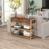 3 Tier Console Table with Drawers, Rustic Narrow Long Sofa Table with Storage Shelves, Behind Couch Accent Table for Entryway, Hallway, Living Room - 4 of 4