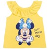 Disney Minnie Mouse T-Shirt French Terry Shorts and Scrunchie 3 Piece Outfit Set Infant to Big Kid - 2 of 4