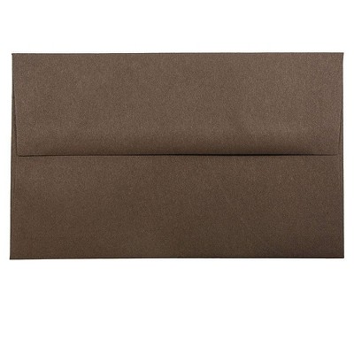 JAM Paper A10 Invitation Envelopes 6 x 9.5 Chocolate Brown Recycled 233713I