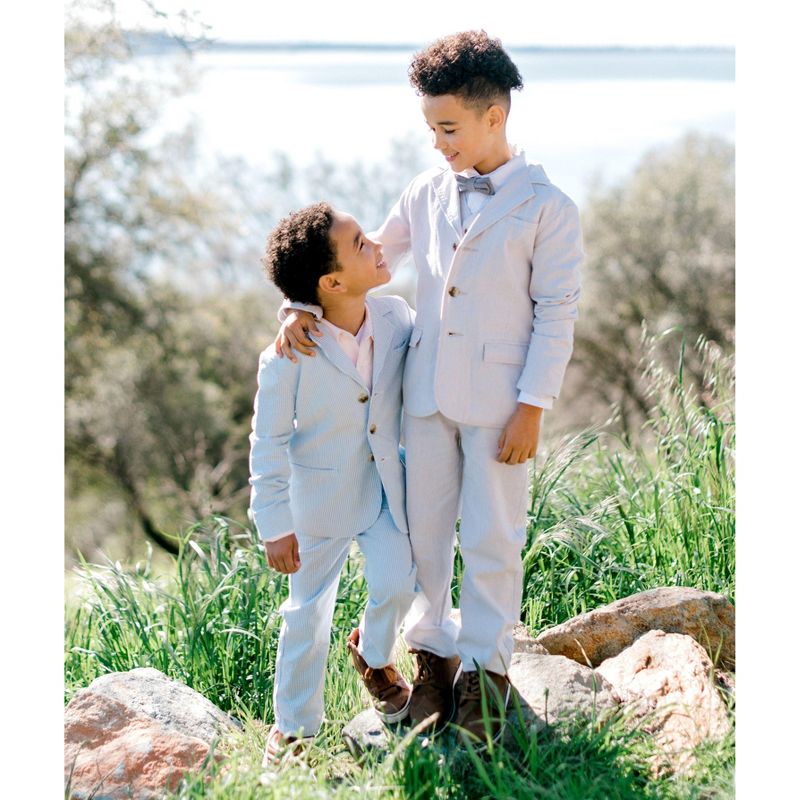 Hope & Henry Boys' Organic Cotton Seersucker Suit Pant, Toddler, 5 of 12