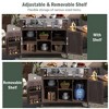 Mobile Outdoor Wooden Kitchen Island - Stainless Steel Top, Storage, Spice and Towel Racks - 3 of 4