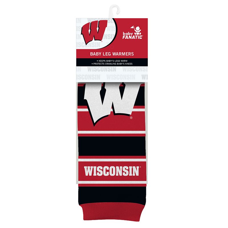 Baby Fanatic Officially Licensed Toddler & Baby Unisex Crawler Leg Warmers - NCAA Wisconsin Badgers, 1 of 7