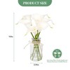 2PCS Calla Lily Artificial Flowers in Glass Vase with Faux Water, Real Touch Latex Fake Flowers for Table Centerpiece Home Office Decor, White - 2 of 4