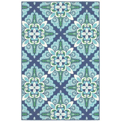 Oriental Weavers Meridian 2206B Blue/ Green Indoor/Outdoor Area Rug - 8'6" x 13'