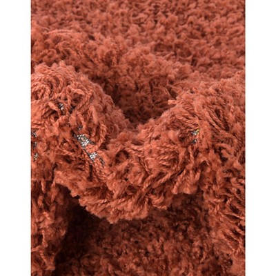 Kid-Friendly Reversible Shag Area Rug in Vibrant Red and Orange