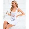 Women Sleeveless Nightgowns Comfy Sleepshirt Cute Printed Sleepwear Sexy Crossover Lace Back Sleep Dress - 2 of 4