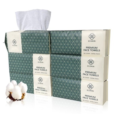 Disposable Face Towels Multi-Use Extra-Thick Super-Soft Eco-Friendly Biodegradable 480 Count Facial Tissue for Cleansing, Skincare, Makeup Remover