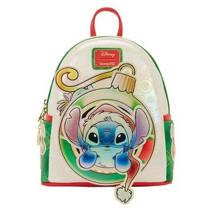 Loungefly Disney Lilo & Stitch - Stitch & Scrump Iridescent Holiday Ornament Mini Backpack - 1 of 4