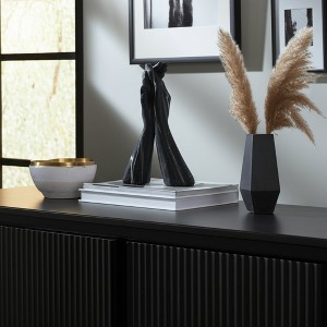 Decorative Sculpture Resin and Polyresin Intertwined Hands Design Marbled Finish for Home Office Bedroom or Living Room Decor - 13" Black & White - 1 of 4