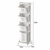 Hachikiko 4-Tier Rolling Laundry Hamper with Removable Baskets & Wheels - Space-Saving Clothes Organizer for Bathroom, White - 2 of 4