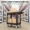 Huxxion Utility Cart with Wheels, Heavy Duty Rolling Service Cart for Warehouse,Garage, Cleaning() - 4 of 4
