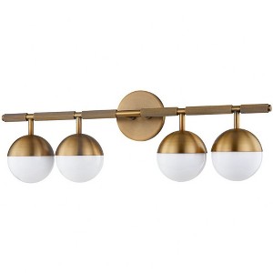 Troy Lighting Enson 4 - Light Vanity in  Patina Brass Opal Shade - 1 of 1