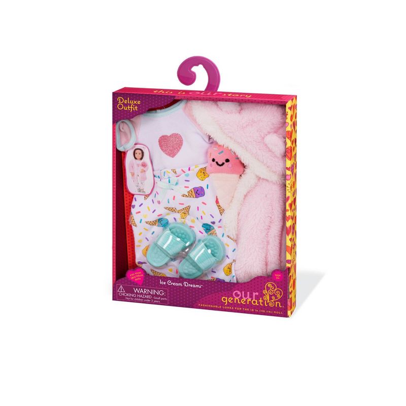 Our Generation Ice Cream Dreams Pajama &#38; Robe Outfit for 18&#34; Dolls, 5 of 6