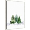 23"x30" Amanti Art Three Watercolor Pine Trees Rosana Laiz Blursbyai Framed Canvas Wall Art - 2 of 4