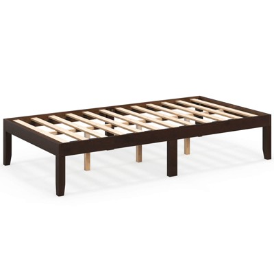 Safstar Twin Size Wooden Platform Bed Frame 14" with Rubber Wood Legs Under-bed Storage
