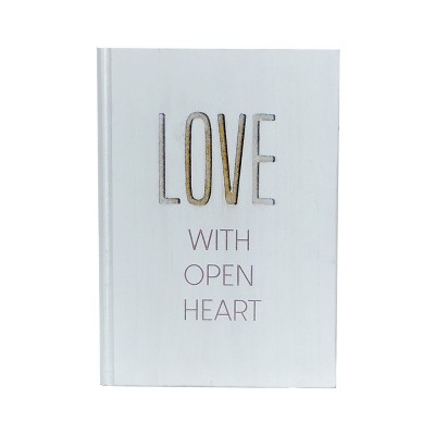 VIP Wood 10.06 in. White With Open Heart Tabletop Sign