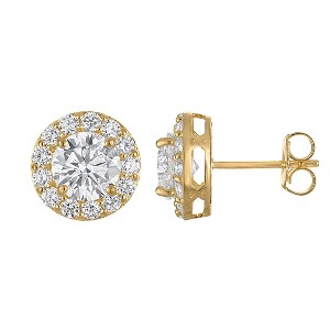Naturalux 14K Yellow Gold 2.75 cttw Lab Grown Diamond Halo Stud Earrings - 1 of 4
