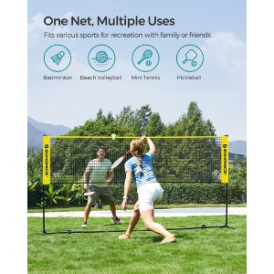 Adjustable 10ft Badminton Volleyball Pickleball Net for Kids Adults, Portable Nylon Training Net with Poles, Indoor Outdoor Sports - 1 of 4