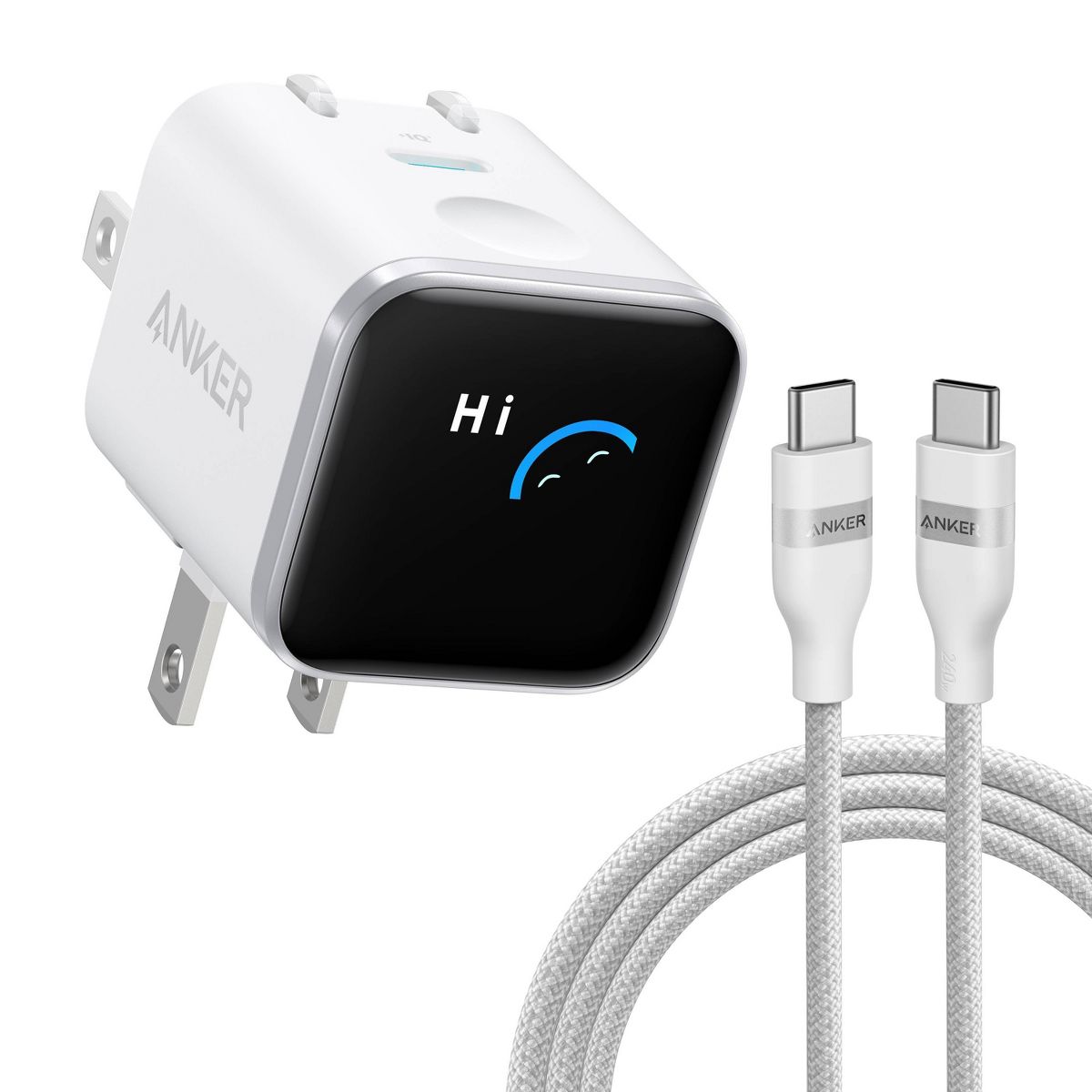 Anker 45W Digital Wall Charger with USB-C to USB-C Cable - 6 ft - White