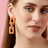 SOHI Women's Orange  Colourblock Chainlink Drop Earrings - 3 of 3