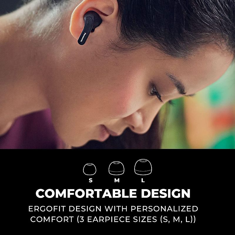 Panasonic ErgoFit True Wireless Earbuds with Noise Cancelling, in Ear Headphones with Bluetooth 5.3, XBS Powerful Bass, and Charging Case - RZ-B310W, 3 of 9