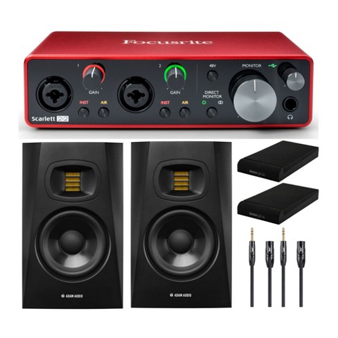 Focusrite Scarlett 2i2 3rd Gen USB Audio Interface Bundle with Adam Audio  T8V