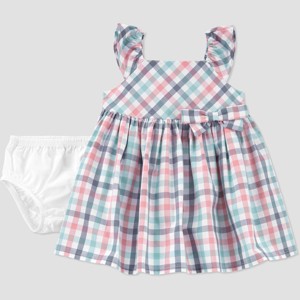 Carter's Just One You® Baby Girls' Plaid Dress - Pink/Blue - 1 of 4