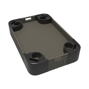 YARDSIGHT Wicker Floating Tray with Aluminum Frame - Pool Accessory for Drinks & Snacks - Fits Most Pools - Perfect for Parties & Relaxing - 1 of 4