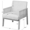 Nordlys Wood Lounge Chair in Rattan and Velvet Countryside Style Living Room - 4 of 4