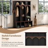 Lycvki Wooden Arched Design Hall Tree with Walnut Storage Bench and 7 Cubbies - 4 of 4