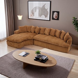 127" Large L-Shaped Modular Sectional Sofa, Curved Design, 10 Cushions - 1 of 4