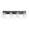 Toltec Lighting Apollo 4 - Light Vanity in  Graphite with 5.5" Fluted Frosted Crystal Shade - 2 of 2