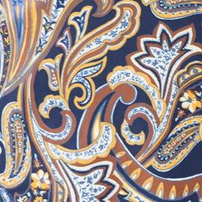 navy yellow paisley