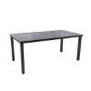 67'' Modern Outdoor Rectangle Dining Table, 6-Seater Patio Table with Umbrella Hole, Post-Legs and Rust-Free Aluminum Frame - Cuddlewood - 3 of 4