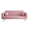 71" Adjustable Backrest Sofa Bed, Velvet Fabric Living Room Sofa Couch, Folding Bed With Sturdy Metal Legs,Modern Upholstered Sleeper Couch - 4 of 4