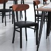 Flash Furniture Wright Commercial Grade Dining Chair with 500 LB. Capacity Steel Frame, Solid Wood Seat, and Boomerang Back - 2 of 4