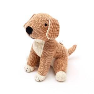 INFURNIC Baby and Toddler Learning Toys Premium Soft Handmade Puppy Plush for Early Cognitive Development Play, Peach, 10"*9"*10" - 1 of 4