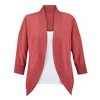 Collections Etc Open-Front Curved Hem 3/4 Sleeve Cardigan - 3 of 4