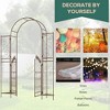 Resenkos Garden Arch Plant Support Trellis,7' Metal Garden Arbor, Garden Arch with Gate, Latching Doors, Planter Shelves, Brown - 2 of 4
