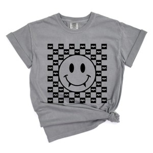 Simply Sage Market Halloween Bat Smiley Face Garment Dyed Tee - 1 of 4