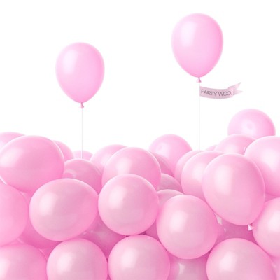 PartyWoo Balloons Light Pink Pearl Pastel Baby Pale 5 Inch 120 pcs