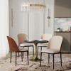 LeisureMod Verve 5-Piece Dining Set - 36" Round MDF Top Table, 4 Leather Dining Side Chairs - 2 of 4