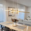LLHZSY Modern Integrated LED Dimmable Chandelier Adjustable Linear Pendant Light-Black/Gold - 2 of 4
