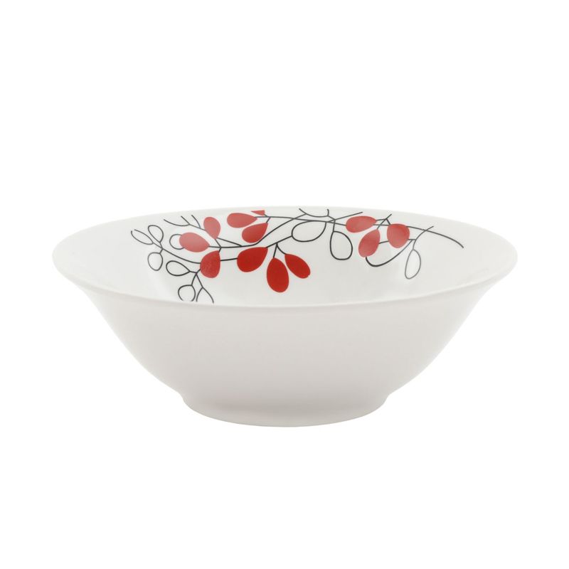 Gibson 12 Piece Dinnerware Set in White and Red Floral, 3 of 8